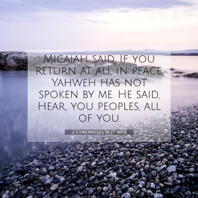 Picture 07 - 2 Chronicles 18:27 WEB - Micaiah said, If you return at all in peace, - Bible Verse Picture