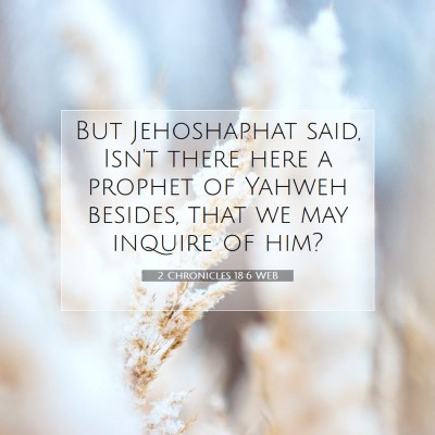 Picture 07 - 2 Chronicles 18:6 WEB - But Jehoshaphat said, Isn't there here a prophet - Bible Verse Picture