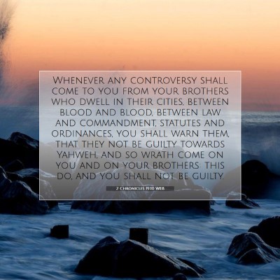 Picture 07 - 2 Chronicles 19:10 WEB - Whenever any controversy shall come to you from - Bible Verse Picture
