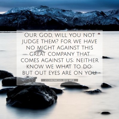 Picture 07 - 2 Chronicles 20:12 WEB - Our God, will you not judge them? for we have no - Bible Verse Picture