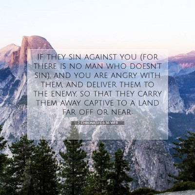 Picture 07 - 2 Chronicles 6:36 WEB - If they sin against you (for there is no man who - Bible Verse Picture