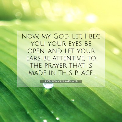 Picture 07 - 2 Chronicles 6:40 WEB - Now, my God, let, I beg you, your eyes be open, - Bible Verse Picture
