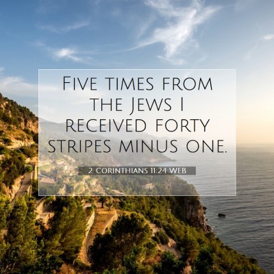 Picture 07 - 2 Corinthians 11:24 WEB - Five times from the Jews I received forty stripes - Bible Verse Picture