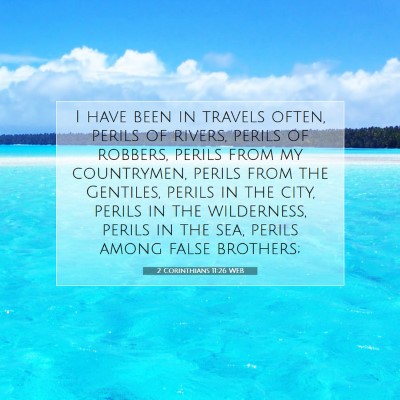 Picture 07 - 2 Corinthians 11:26 WEB - I have been in travels often, perils of rivers, - Bible Verse Picture