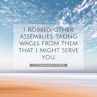 Picture 07 - 2 Corinthians 11:8 WEB - I robbed other assemblies, taking wages from them - Bible Verse Picture