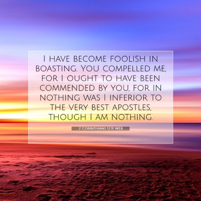 Picture 07 - 2 Corinthians 12:11 WEB - I have become foolish in boasting. You compelled - Bible Verse Picture