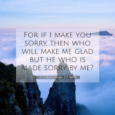 Picture 07 - 2 Corinthians 2:2 WEB - For if I make you sorry, then who will make me - Bible Verse Picture