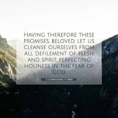 Picture 07 - 2 Corinthians 7:1 WEB - Having therefore these promises, beloved, let us - Bible Verse Picture