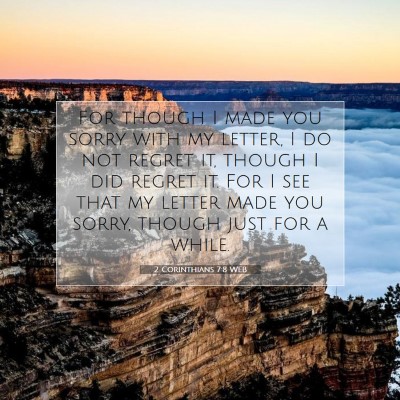 Picture 07 - 2 Corinthians 7:8 WEB - For though I made you sorry with my letter, I do - Bible Verse Picture