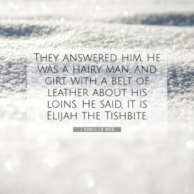 Picture 07 - 2 Kings 1:8 WEB - They answered him, He was a hairy man, and girt - Bible Verse Picture