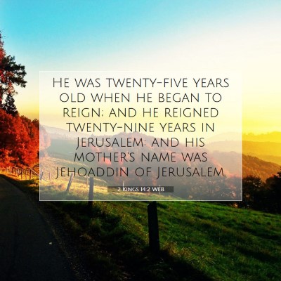 Picture 07 - 2 Kings 14:2 WEB - He was twenty-five years old when he began to - Bible Verse Picture