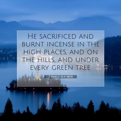 Picture 07 - 2 Kings 16:4 WEB - He sacrificed and burnt incense in the high - Bible Verse Picture