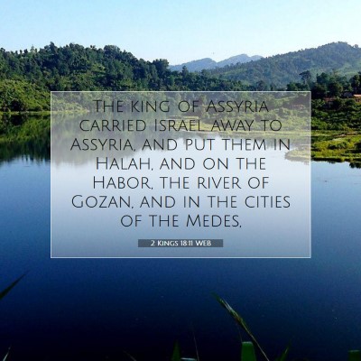Picture 07 - 2 Kings 18:11 WEB - The king of Assyria carried Israel away to - Bible Verse Picture