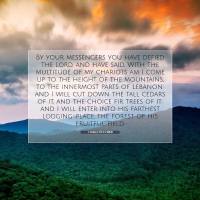 Picture 07 - 2 Kings 19:23 WEB - By your messengers you have defied the Lord, and - Bible Verse Picture