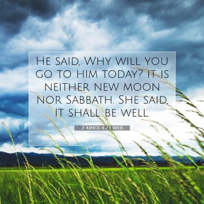 Picture 07 - 2 Kings 4:23 WEB - He said, Why will you go to him today? it is - Bible Verse Picture