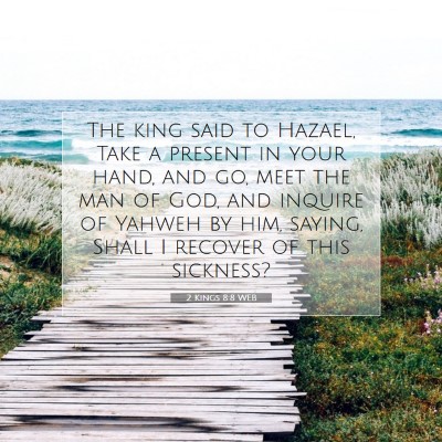 Picture 07 - 2 Kings 8:8 WEB - The king said to Hazael, Take a present in your - Bible Verse Picture