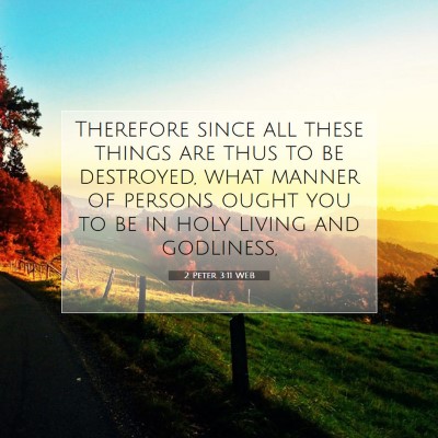 Picture 07 - 2 Peter 3:11 WEB - Therefore since all these things are thus to be - Bible Verse Picture
