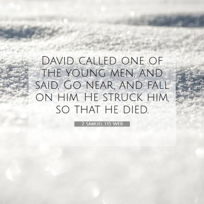 Picture 07 - 2 Samuel 1:15 WEB - David called one of the young men, and said, Go - Bible Verse Picture