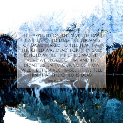 Picture 07 - 2 Samuel 12:18 WEB - It happened on the seventh day, that the child - Bible Verse Picture