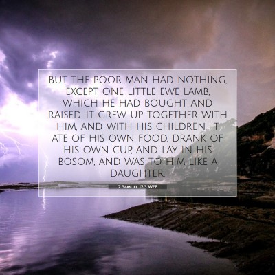 Picture 07 - 2 Samuel 12:3 WEB - but the poor man had nothing, except one little - Bible Verse Picture
