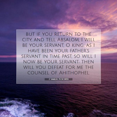 Picture 07 - 2 Samuel 15:34 WEB - but if you return to the city, and tell Absalom, - Bible Verse Picture