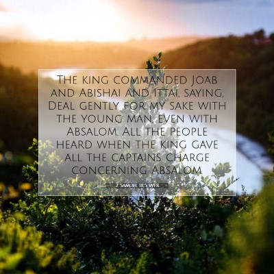 Picture 07 - 2 Samuel 18:5 WEB - The king commanded Joab and Abishai and Ittai, - Bible Verse Picture