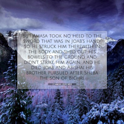 Picture 07 - 2 Samuel 20:10 WEB - But Amasa took no heed to the sword that was in - Bible Verse Picture