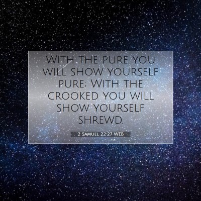 Picture 07 - 2 Samuel 22:27 WEB - With the pure you will show yourself pure; With - Bible Verse Picture