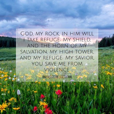 Picture 07 - 2 Samuel 22:3 WEB - God, my rock, in him will I take refuge; My - Bible Verse Picture