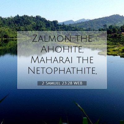 Picture 07 - 2 Samuel 23:28 WEB - Zalmon the Ahohite, Maharai the - Bible Verse Picture