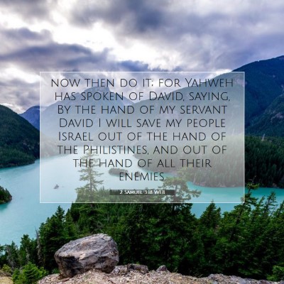 Picture 07 - 2 Samuel 3:18 WEB - now then do it; for Yahweh has spoken of David, - Bible Verse Picture