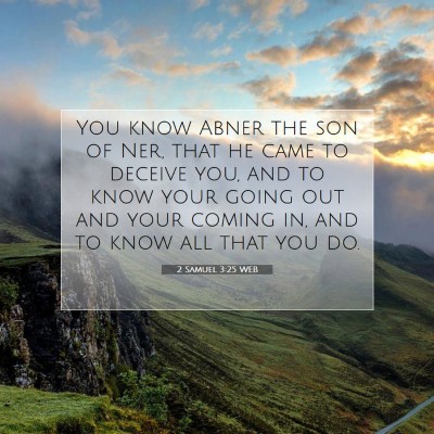 Picture 07 - 2 Samuel 3:25 WEB - You know Abner the son of Ner, that he came to - Bible Verse Picture