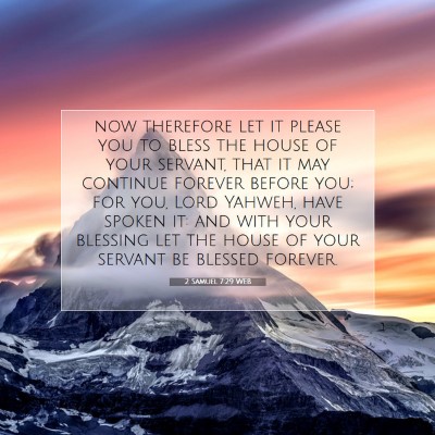 Picture 07 - 2 Samuel 7:29 WEB - now therefore let it please you to bless the - Bible Verse Picture