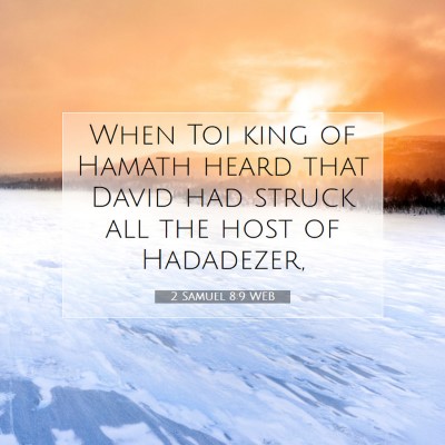 Picture 07 - 2 Samuel 8:9 WEB - When Toi king of Hamath heard that David had - Bible Verse Picture