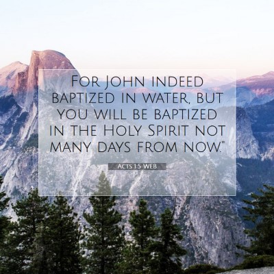 Picture 07 - Acts 1:5 WEB - For John indeed baptized in water, but you will - Bible Verse Picture