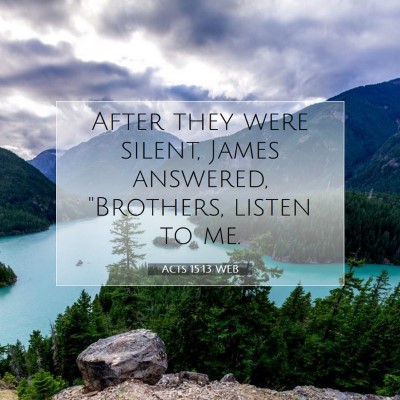 Picture 07 - Acts 15:13 WEB - After they were silent, James answered, - Bible Verse Picture