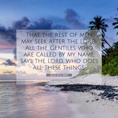 Picture 07 - Acts 15:17 WEB - That the rest of men may seek after the Lord; All - Bible Verse Picture