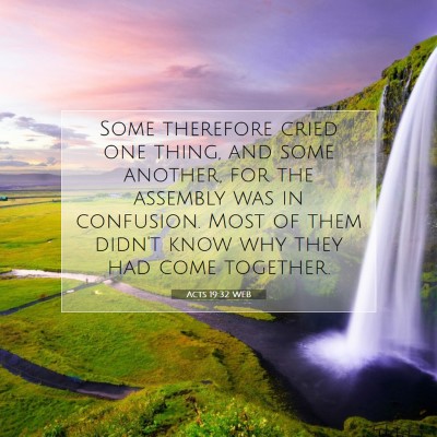 Picture 07 - Acts 19:32 WEB - Some therefore cried one thing, and some another, - Bible Verse Picture