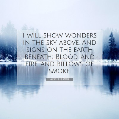Picture 07 - Acts 2:19 WEB - I will show wonders in the sky above, And signs - Bible Verse Picture
