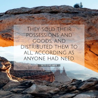 Picture 07 - Acts 2:45 WEB - They sold their possessions and goods, and - Bible Verse Picture