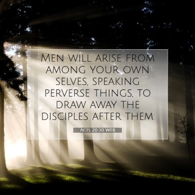 Picture 07 - Acts 20:30 WEB - Men will arise from among your own selves, - Bible Verse Picture