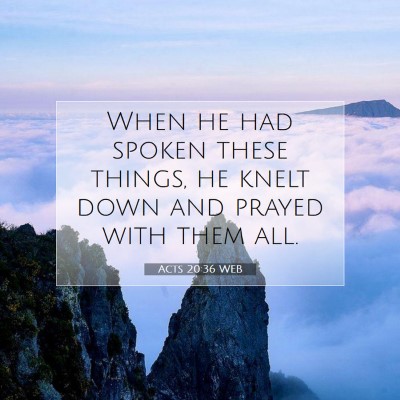 Picture 07 - Acts 20:36 WEB - When he had spoken these things, he knelt down - Bible Verse Picture