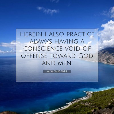 Picture 07 - Acts 24:16 WEB - Herein I also practice always having a conscience - Bible Verse Picture