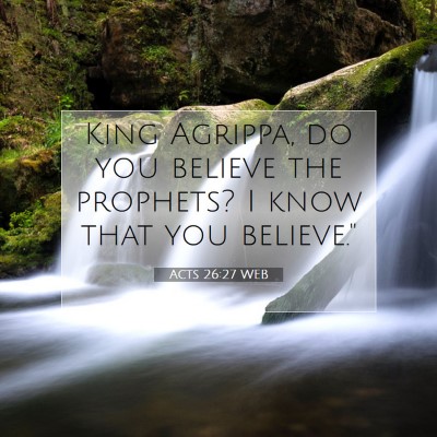 Picture 07 - Acts 26:27 WEB - King Agrippa, do you believe the prophets? I know - Bible Verse Picture