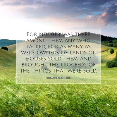 Picture 07 - Acts 4:34 WEB - For neither was there among them any who lacked, - Bible Verse Picture