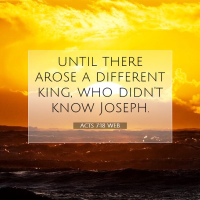 Picture 07 - Acts 7:18 WEB - until there arose a different king, who didn't - Bible Verse Picture