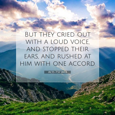 Picture 07 - Acts 7:57 WEB - But they cried out with a loud voice, and stopped - Bible Verse Picture