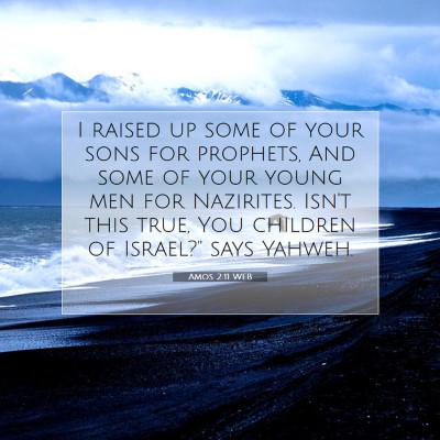 Picture 07 - Amos 2:11 WEB - I raised up some of your sons for prophets, And - Bible Verse Picture