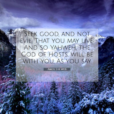 Picture 07 - Amos 5:14 WEB - Seek good, and not evil, That you may live; And - Bible Verse Picture