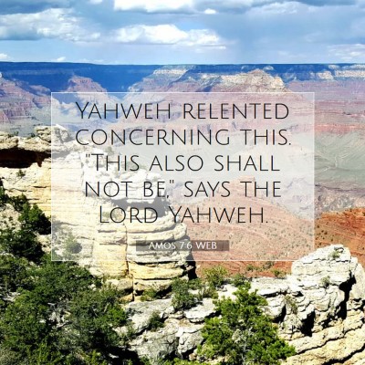 Picture 07 - Amos 7:6 WEB - Yahweh relented concerning this. 